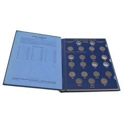 Thirty-four Queen Victoria farthing coins, dated 1860 beaded boarder, 1860 toothed border, 1861, 1862, 1864, 1865/2, 1866, 1867, 1872, 1873, 1874H, 1875, 1875H, 1876H, 1878, 1879, 1881, 1882H, 1883, 1884, 1885, 1886, 1887, 1888, 1890, 1891, 1892, 1893, 1895 Veiled Head, 1896, 1897, 1899, 1900 and 1901, housed in a blue 'British Farthings 1960-1901' Whitman folder