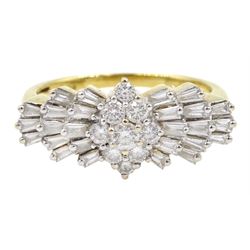 Iliana 18ct gold Ballerina diamond ring, stamped 750, approx 1 carat diamonds