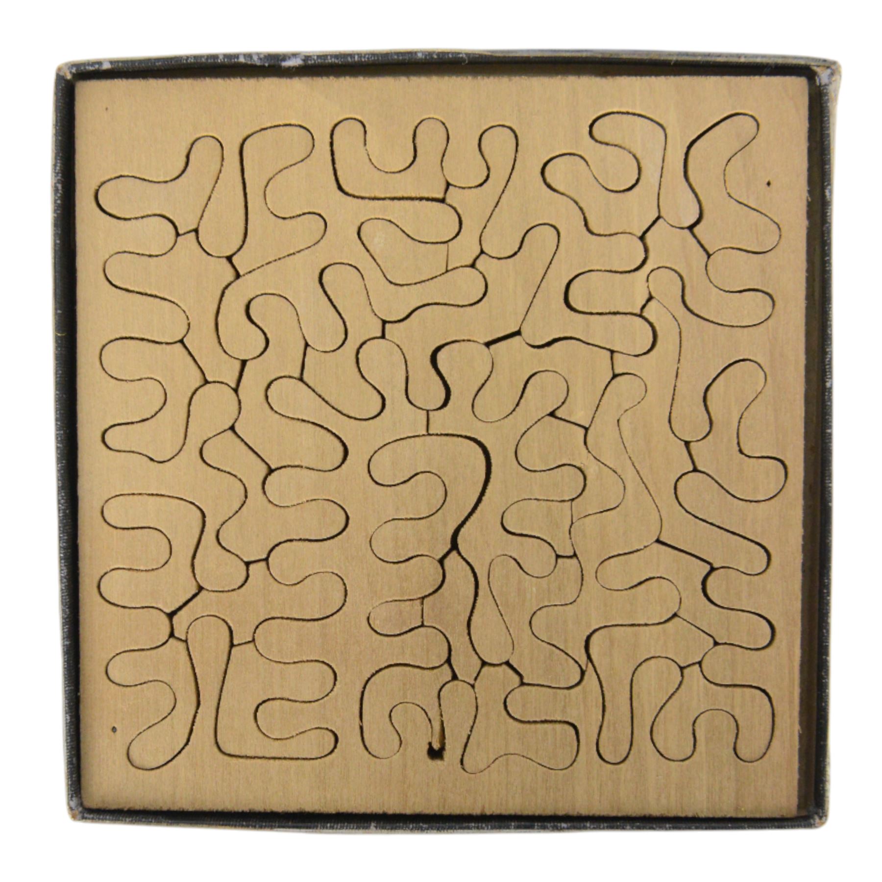 Early 20th century and later puzzles and games, including Bikee, 'A Novel and Very Amusing Game', by C.W. Faulkner & Co, Multum-In-Parvo Puzzle by RJ London, The Original 15 Puzzle by RJ London, The Chinese Zig-Zag 'A Wonderful and Extraordinary Puzzle', The Subway Puzzle by R Journet London, etc, all in glazed wooden display case