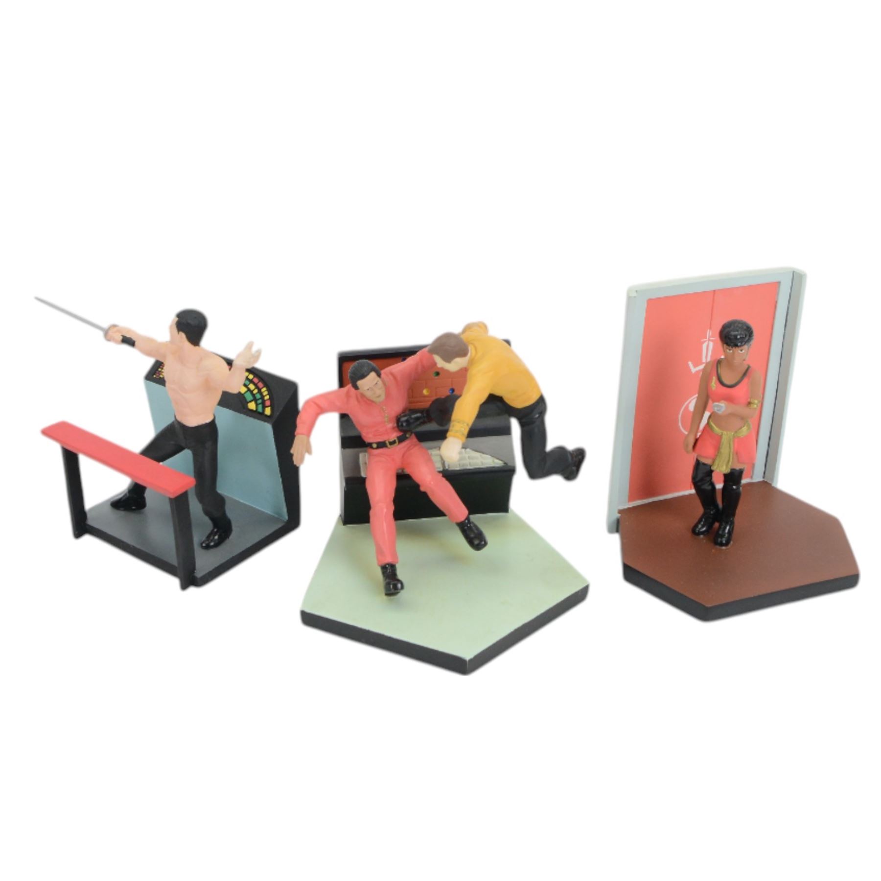 Twelve limited edition Applause Star Trek resin figures, including Star Trek Generations 'Captain Kirk meets Captain Pickard' figure, all with certificates of authenticity