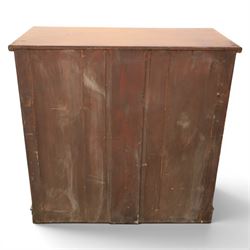 William IV style mahogany chest, rectangular moulded top over cushion-moulded frieze drawer and three long drawers with turned wooden handles, flanked by rope-twist turned pilasters, on plinth base