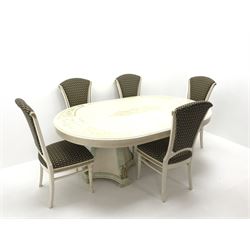 Italian style dining table, oval top wit
