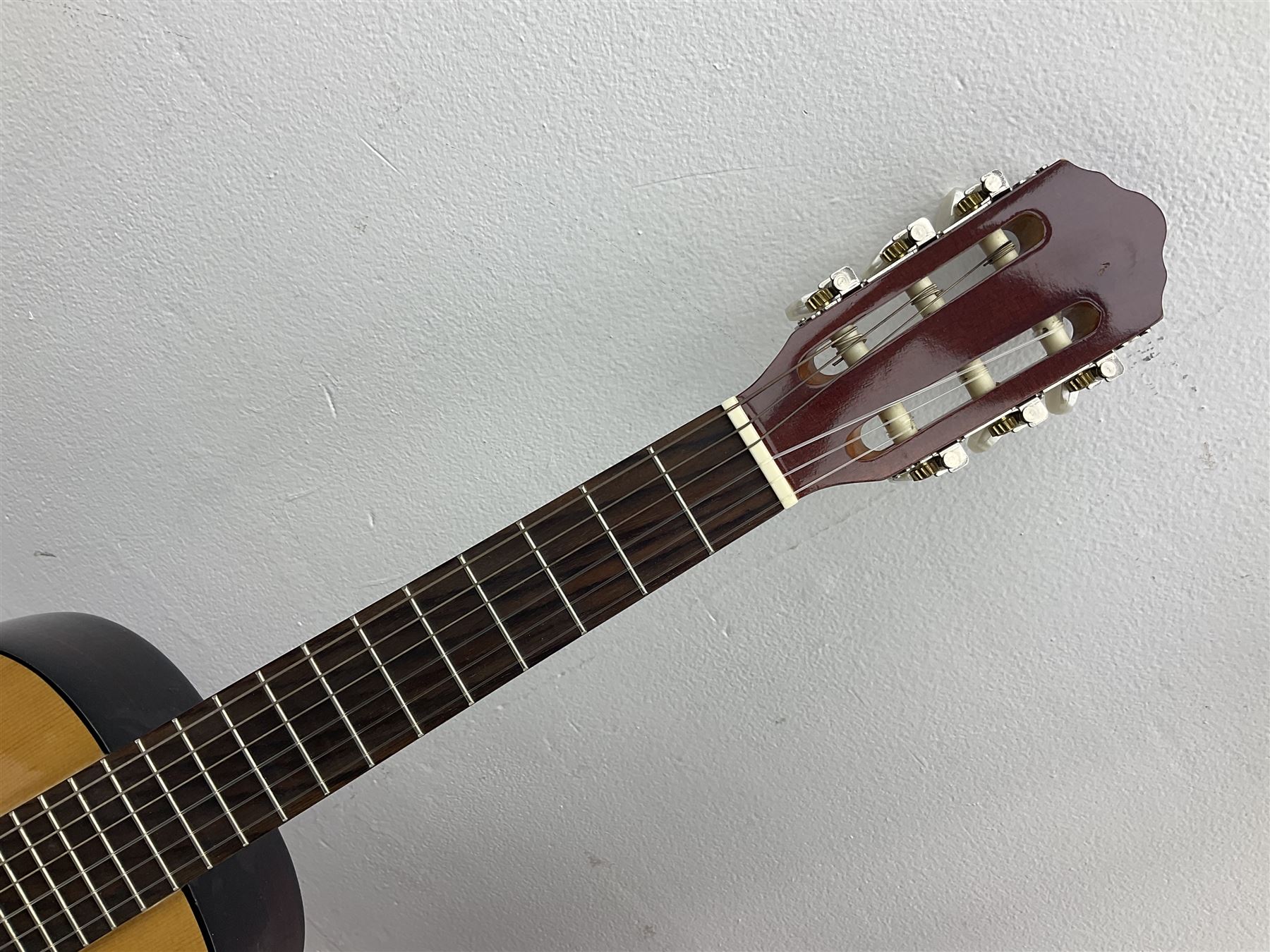 Saxon acoustic guitar Folk Model 812, serial no.43263 L102cm; Jose Ferrer El Primo small or child's size acoustic guitar, serial no.006980 L85cm; both in carrying soft cases; and Spanish Admira Concert Grande acoustic guitar (3)