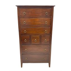 Hardwood chest, fitted with eight drawers