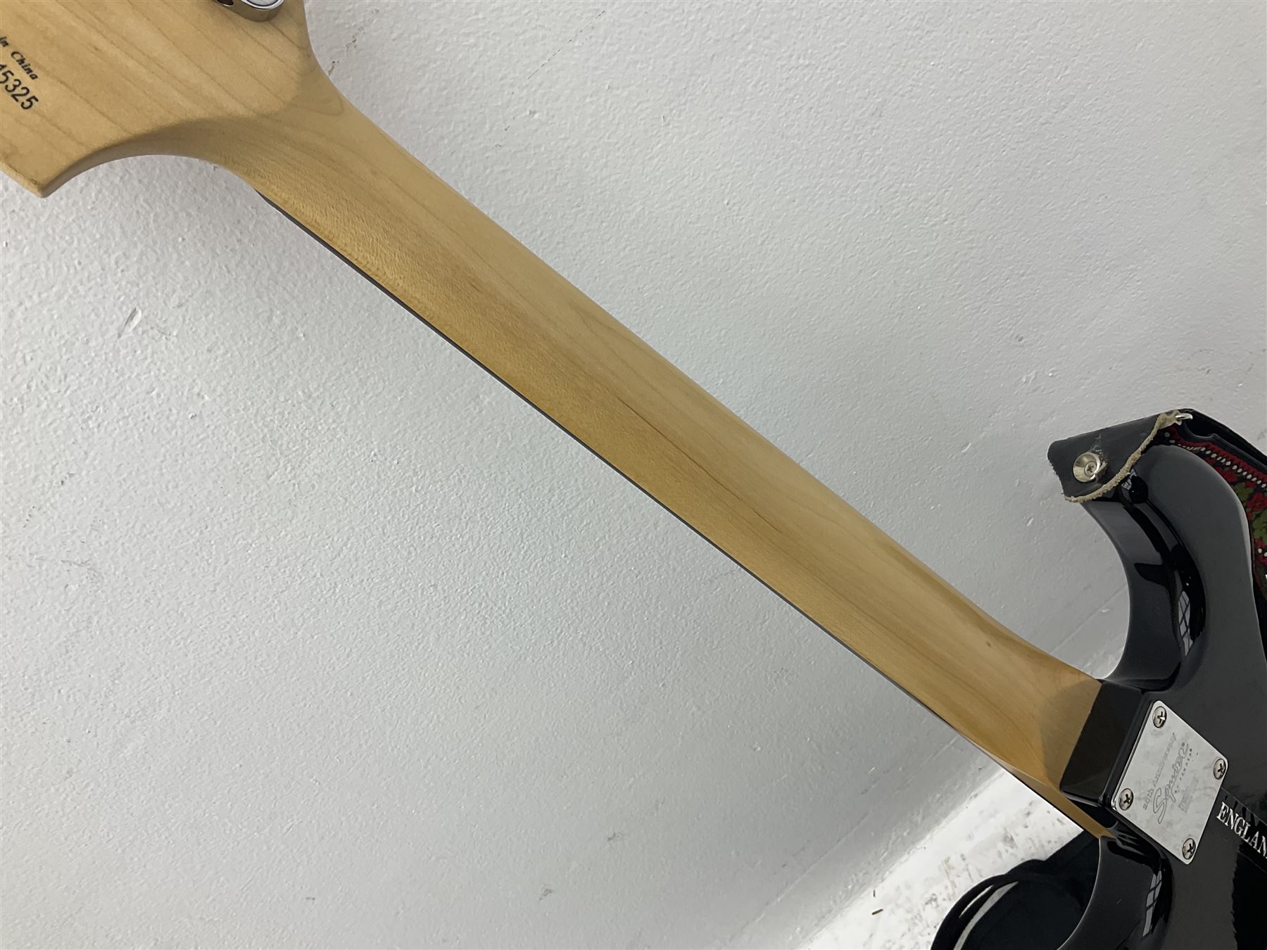 Fender Squier Strat Affinity six-string electric guitar with 20th anniversary plaque verso, serial no.CY20815325 L99cm; in soft carrying case