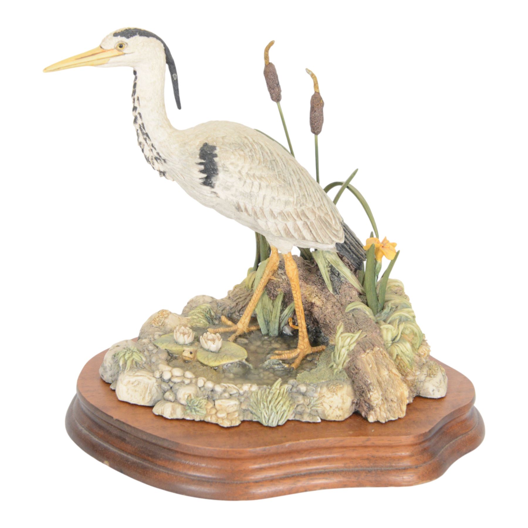 Four Border Fine Arts bird figures, comprising Patience, Courting Grebes, Barn Owl RB15and Golden Eagle RB40, all on wooden plinths, tallest H24cm