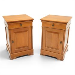 St Michael - pair of cherrywood bedside tables, single drawer above a fielded panel door, ...