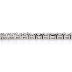 White gold round brilliant cut diamond line bracelet, stamped 18K, total diamond weight approx 7.00 carat