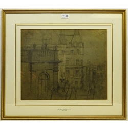 Sir Frank Brangwyn RA, RWS, RBA (British 1867-1956): City Buildings, pencil signed with initials 38cm x 47cm
Provenance: purchased from Patrick Payne, Phoenix Fine Art 

