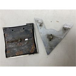 Gold plated leaping Jaguar car mascot, no.7'24265'3WB L12.5cm; three AA car badges and Veteran Motorists car badge; and quantity of 1950s fuel and general ration books