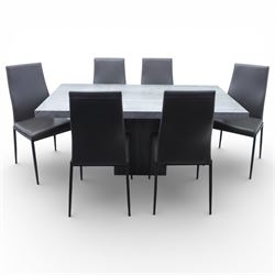 Composite marble table & 6 chairs