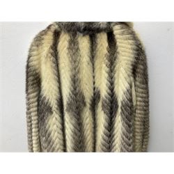 Saga mink full length fur coat, with chevron patterning to sleeves and body, with label to lined interior, approx size 12