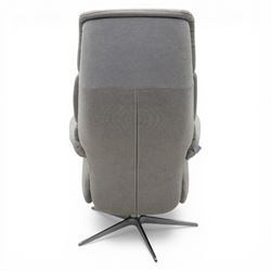 Hjort Knudsen - Danish recliner armchair in neutral upholstery, with manual recline, raised on a metal star base