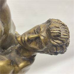 After Giambologna: Abduction of a Sabine Woman, bronze figure, on circular wooden base, H68cm