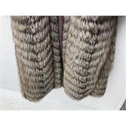 Chevron full length ladies fur coat, approximately size 10 to size 12 