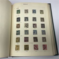 World stamps including Andorra, Austria with 1858 and later issues, Belgium with imperfs and later, Belgium, Cuba, Czechoslovakia, Denmark, Ireland, France, Germany with Hamburg, Lubeck, Oldenburg, Saxony etc, Greece, Hungary, the Netherlands, Spain etc, housed in two albums 