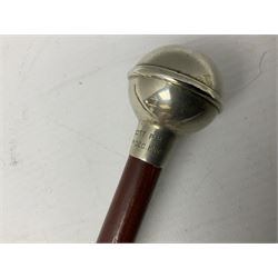 Three military swagger sticks - 14th Foot West Riding POWO Regiment; Northern Cyclist Battalion; both with regimental crests; and another with spherical terminal inscribed L/Cpl. Boycott P.M. WC. C.C.F. 7th Dec. 1960 (Combined Cadet Force?); all with plated mounts (3)