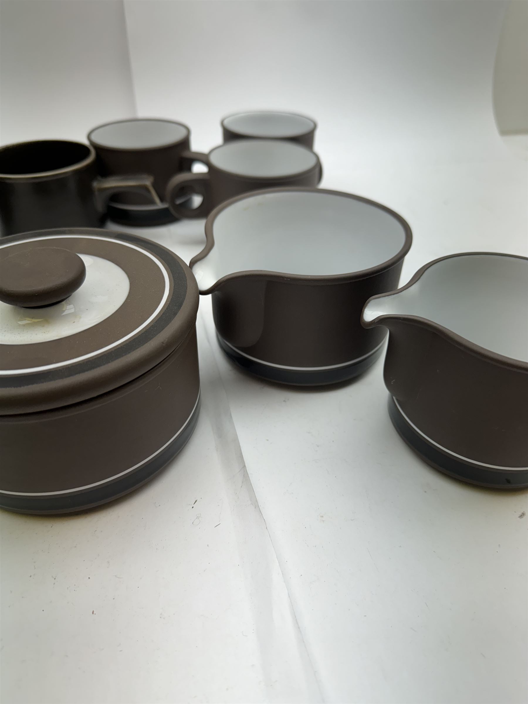 Hornsea Lancaster Vitramic Contrast pattern tea service, including coffee pot, jug, sugar bowl, cups saucers, etc together with other items of Hornsea Lancaster Vitramic