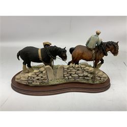 Border Fine Arts 'Coming Home' figure group, model No. JH9A by Judy Boyt, upon wood base, signed Boyt 1985