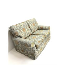 *Multi-York - two seat sofa upholstered in a foliate pattern fabric cover, W158cm, H95cm