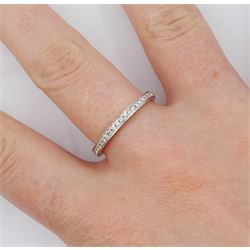 18ct white gold channel set diamond half eternity ring, London 2014