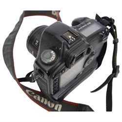 Canon EOS 5D camera body serial no. 0430100905, with shoulder strap, battery grip BG-E4 and Canon 50mm 1.1.8 EF lens serial no.31235679