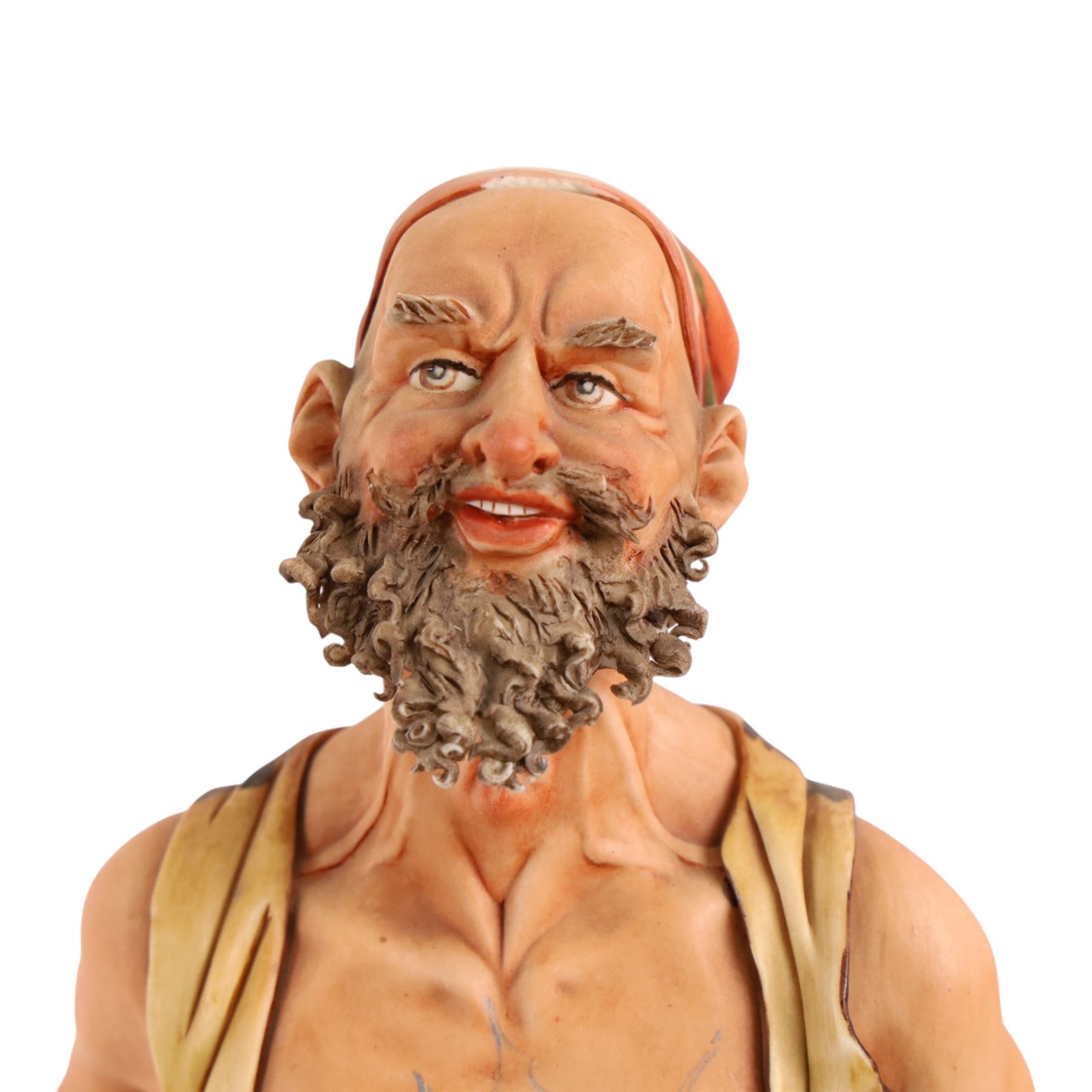 Three Capodimonte figures, comprising Fisherman, The Pirate, and The Boy 