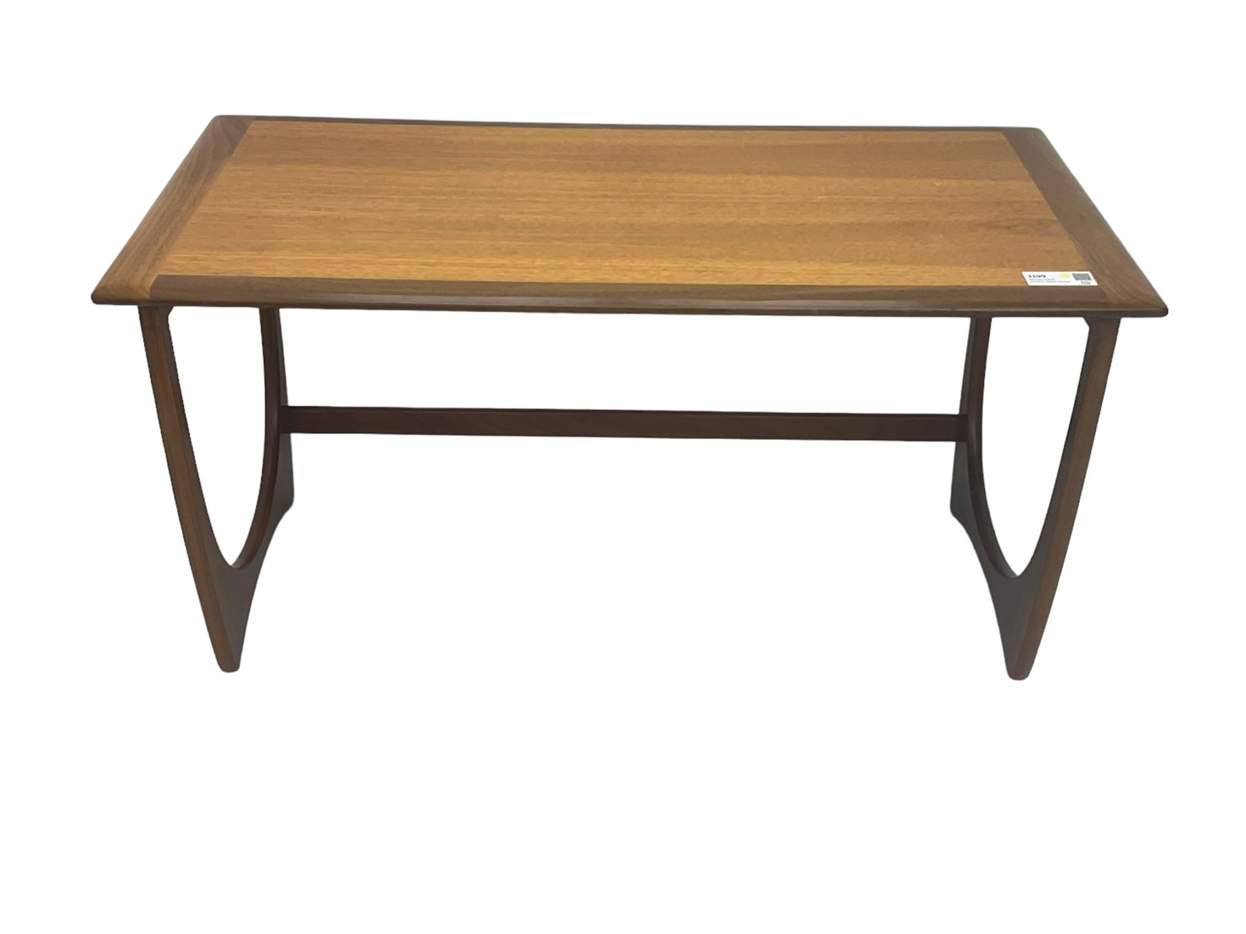 G-Plan - teak 'Astro' long-john nest of three tables, large rectangular coffee table and two square nesting tables