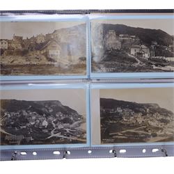 Five-hundred and thirty one late 19th and early 20th century real photographic postcards produced by J.T.Ross, depicting  daily life, village scenes, landmarks and street views of Whitby, the surrounding villages and South Teeside, including fifty-two modern copies, all housed within three postcard albums and accompanied by four copies of Ross, Photographer, Whitby 'The Life and Work of a Yorkshire Artist' by Colin Bullamore which provides a detailed overview of his life and work