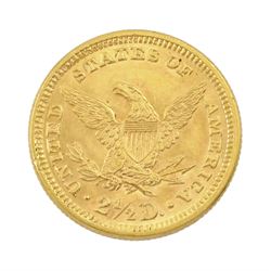 United States of America 1889 Liberty head gold two and a half dollar coin