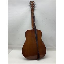 German Hoyer twelve-string acoustic guitar with metallic paper label L106cm; and Indonesian Yamaha F-310 acoustic guitar (2)