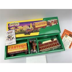 Corgi Showmans Range - twelve vehicles comprising 24801 Leyland Dodgem Truck & Caravan Set, 16501 Scammell Highwayman Ballast with Closed Pole Trailer & Caravan Set, 15901 Scammell Highwayman Generator with Closed Pole Trailer & Dodgem Trailer Set, 16502 Scammell Highwayman Ballast with Closed Pole Trailer & Caravan Set, 21701 AEC Closed Pole Truck with Closed Pole Trailer Set, 12601 Foden Closed Pole Truck Set, 27801 Atkinson Open Pole Truck Set, 09901 ERF Dodgem Truck & Box Trailer Set, 27602 Atkinson 8 Wheel Rigid Truck & Trailer with Loads Set, 24401 Leyland 8 Wheel Rigid Truck Set, 16101 Scammell Highwayman Crane Set and 06601 Morris 1000 Advanced Publicity Van Set; all virtually mint and boxed with certificates and paperwork (12)