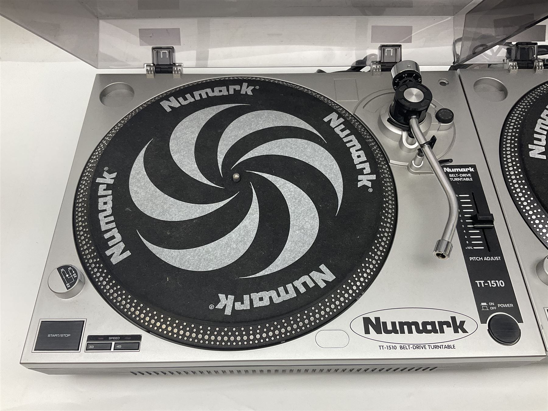 Pair of Numark TT-1510 DJ belt-drive turntables, serial nos.C1011001845 and C1011001846 (no cartridges); with paperwork