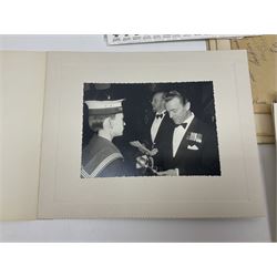 WW2 submarine interest - archive of ephemera and photographs relating to submariner Petty Officer (later Lieutenant) Thomas William Gould V.C. of HMSub Thrasher; predominantly post-war with later copies of contemporary photographs and documents including Certificate of Service in slip-case, War Patrol Reports, First Day Covers, press cuttings, 'For Valour' film script, business cards etc.
Auctioneer's Note: An extract from Gould's VC award citation reads 