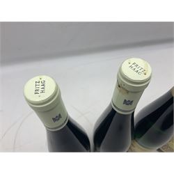 Willi Schaefer, 2016, Graacher Domprobst Riesling Auslese, 750ml, 7.5% vol, two bottles, and Fritz Haag, 2014, Brauneberger Juffer Sonnenuhr, 750ml, 7.5% vol, two bottles 