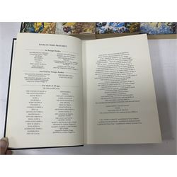 Collection of books by Terry Pratchett, of mostly Discworld interest, to include hardback edition of Going Postal, and further books such as Men at Arms, Sourcery, Small Gods etc 