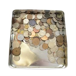 Approximately 170 grams of pre 1920 Great British silver coins, commemorative crowns, King George V Australia 1933 florin, Queen Elizabeth II South Africa 1955 two and a half shillings, pre-Euro coinage etc and various world stamps