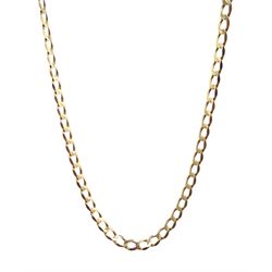 9ct gold flattened curb link necklace, hallmarked, approx 22.5gm