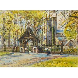 Albert Woods (British 1871-1944): 'St Mary's Church - Penwortham Lancashire', watercolour signed 29cm x 40cm