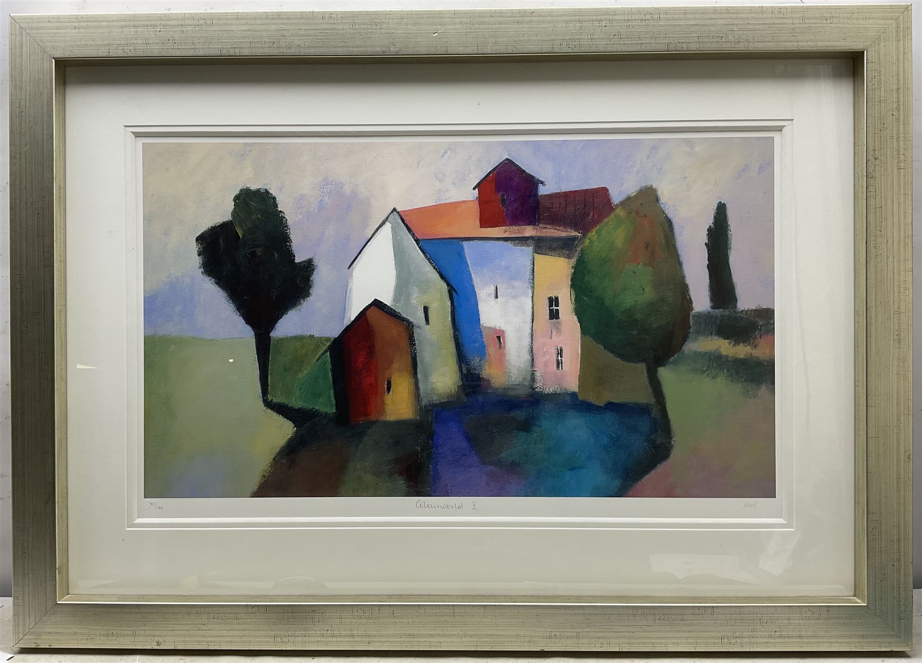 Downe Burns (American Contemporary): 'Colourworld II', limited edition print signed titled and numbered 45/195 in pencil, 46cm x 77cm 