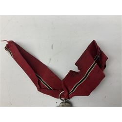 WW2 German Eastern Front Medal awarded to those who served on the German Eastern/Russian Front during the Winter Campaign period of 15th November 1941 to 15th April 1942 with original ribbon; and German War Merit Cross with swords 2nd Class (2)