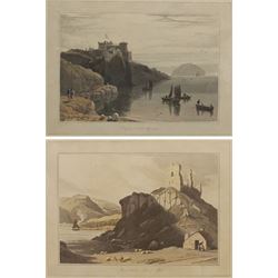 By and after William Daniell RA (British 1769-1837): 'Aros Castle Isle of Mull' and 'Culzean Castle Ayrshire', pair aquatints with hand colouring from Daniell's 'Voyage around Great Britain' pub. 1825, 20cm x 28cm (2)