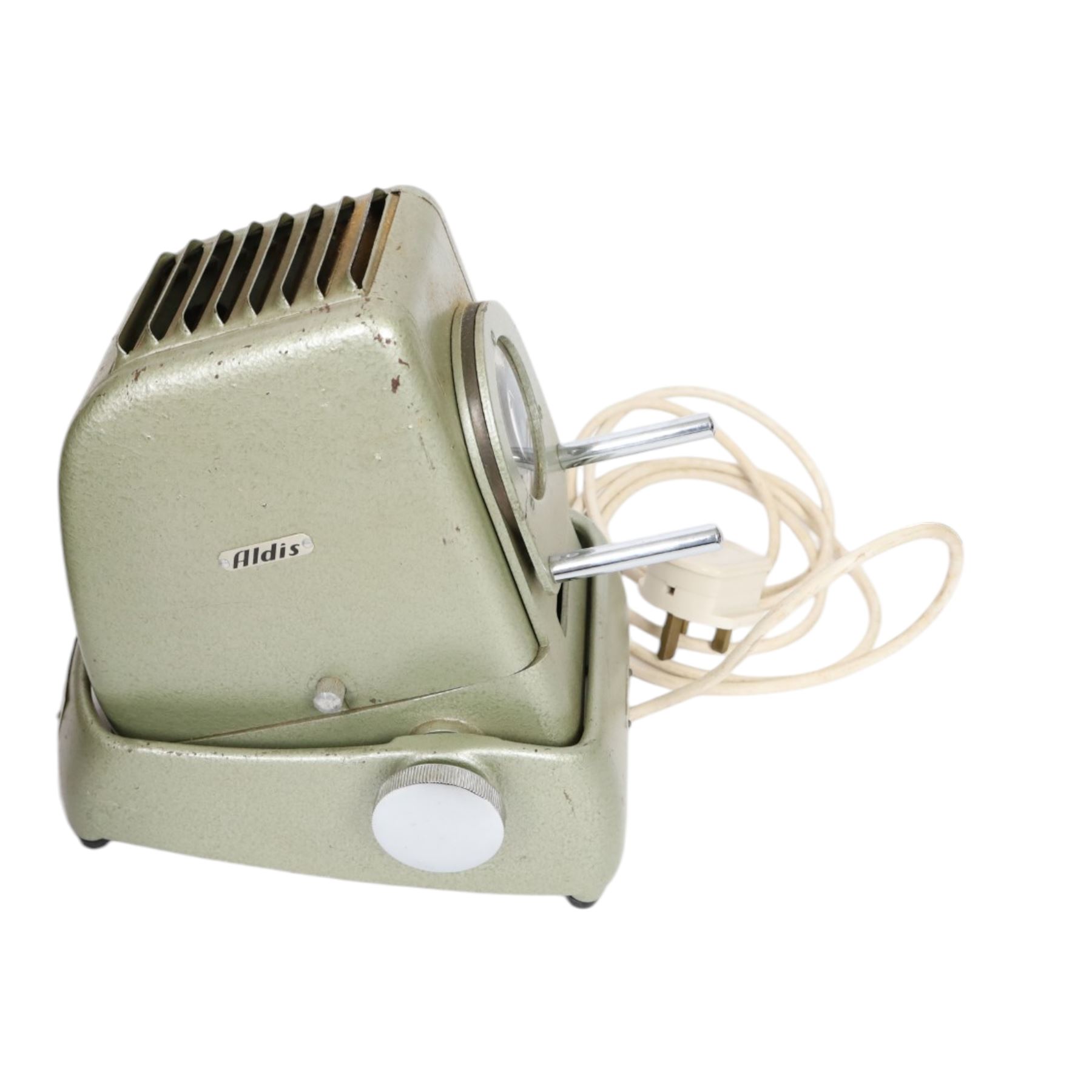 Aldis projector and a collection of local interest slides, formerly belonging to Captain Denis Cooper the Entertainments Manager Whitby for 21 years, contained within a leather carry case 