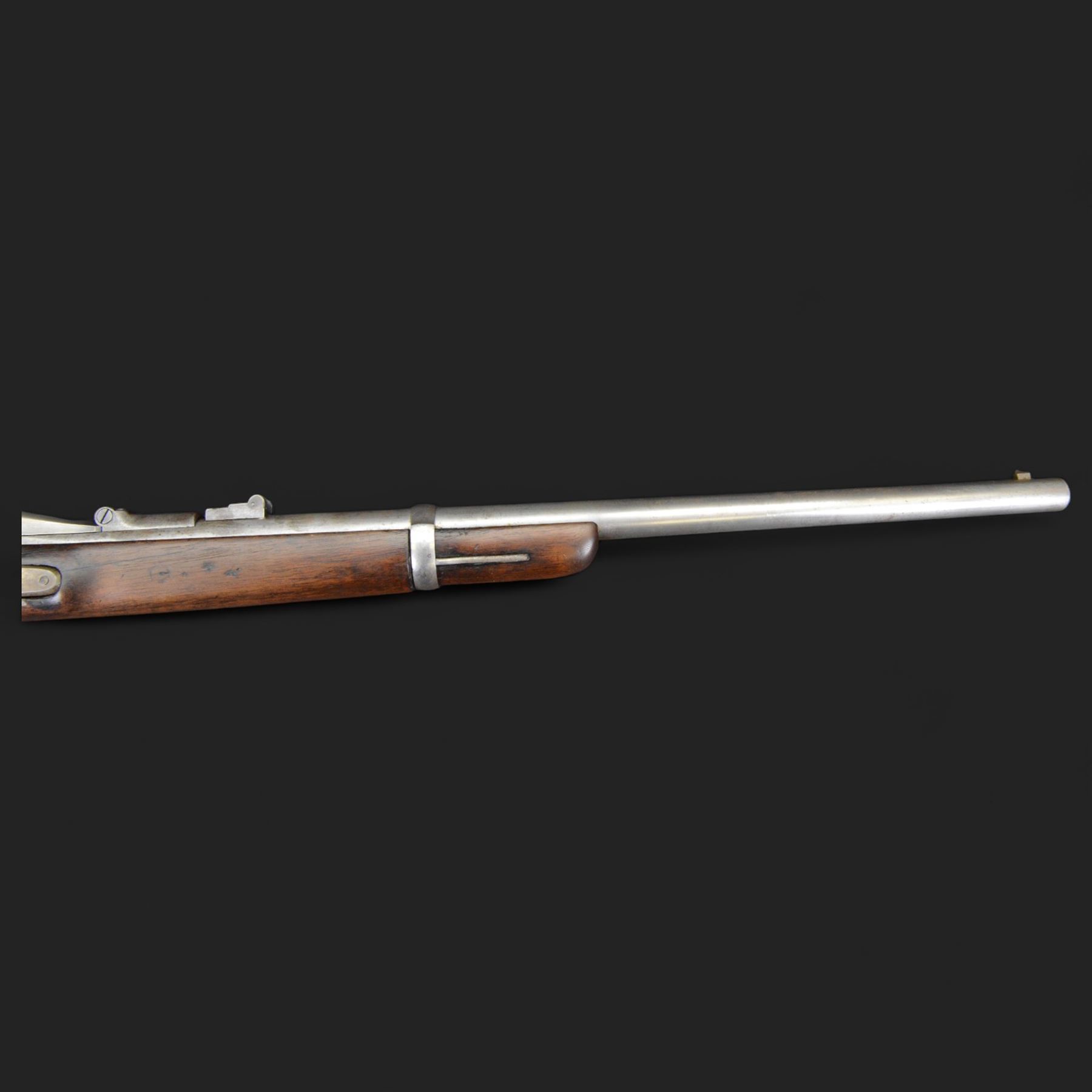 US Civil War Springfield percussion cavalry carbine, circa 1863, 50-70 Cal, the lock marked 1863 with eagle and 