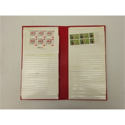  Collection of 1970's, pre and post decimalisation blocks of stamps, with traffic light margins  