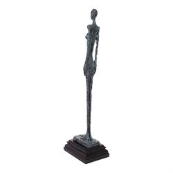 After Alberto Giacometti - Femme Venise bronze upon a stepped marble base, overall H50cm