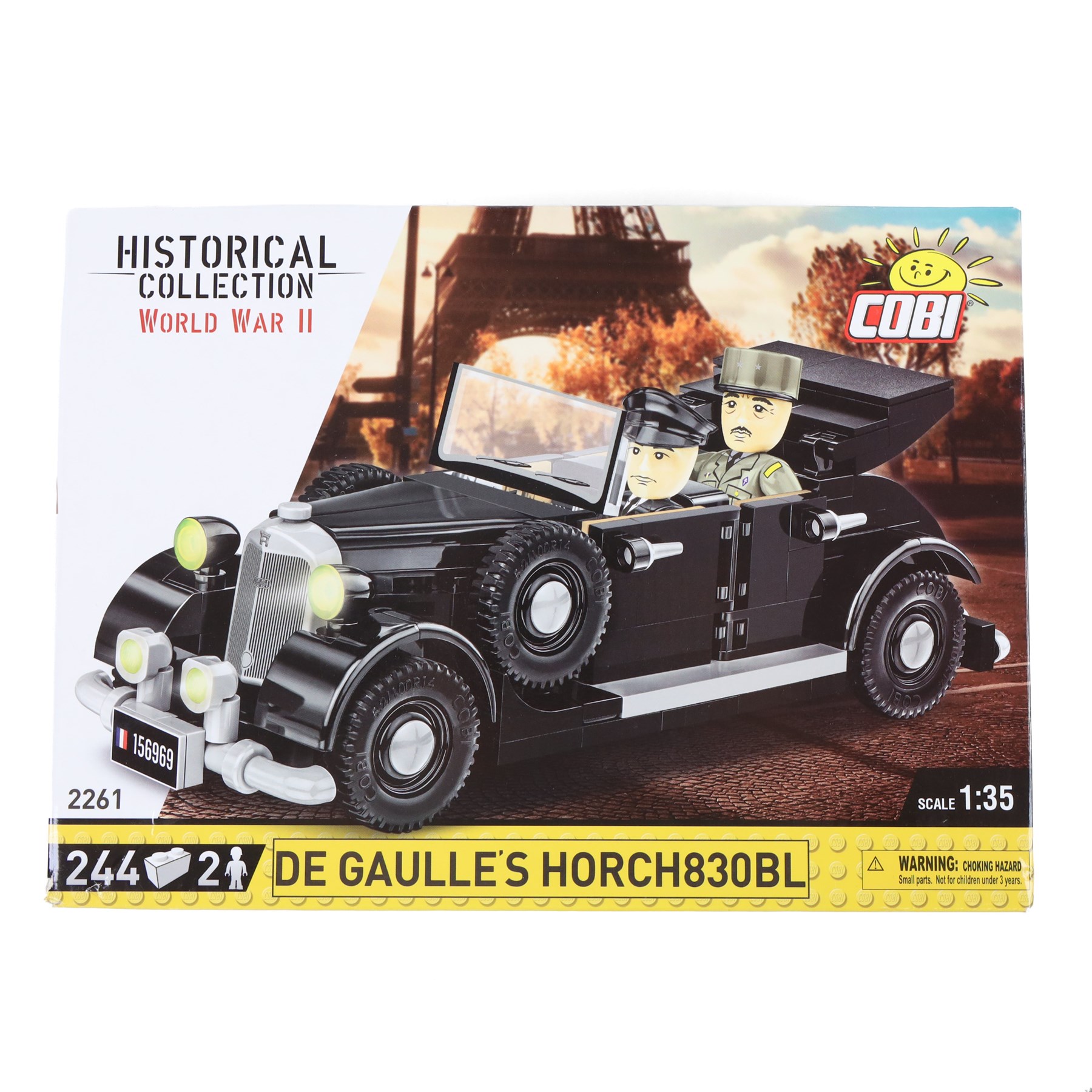 Six Cobi Bricks 1:32 and 1:35 scale Historical Collection World War II and Great War model sets, comprising no. 2996 Fokker Dr.1 'Red Baron', no. 2266 Citroen Traction 11CV BL, no. 2261 De Gaulles Horch830BL, no. 5761 Messerschmitt BF 109 G, no.5742 PZL P.11c and no. 5760 Macchi C.202 'Folgore', all boxed