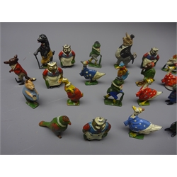  Twenty-five Britains Cadbury Cocoa Cub lead figures modelled as brightly-coloured anthropomorphic animals  