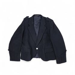 Piping regalia, comprising Armstrong tartan kilt with two kilt pins, three sporrans, including fur example, two jackets, Glengarry hat, other hats, collection of shirts, socks, ties, Hecsan shoes, dirk and belt