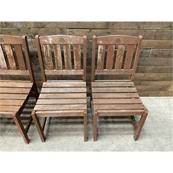 Set of 4 wooden garden chairs